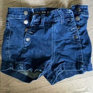 High rise button up short